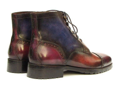 Paul Parkman Men's Multicolor Hand-Painted Cap Toe Boots