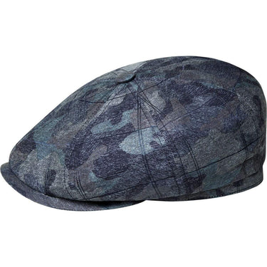 Bailey Almas Camo Flat Cap in Navy