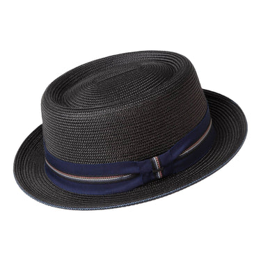 Bailey Carver Braided Pork Pie in Black