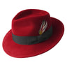 Bailey Classic Large Brim Wool Felt Fedora in Red #color_ Red