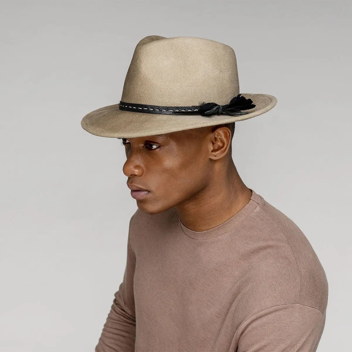 Bailey Briar Wool Fedora Hat with Taupe Brown Band Bailey 1922 Colver Fedora | Luxurious 100% Wool Hat – Bailey  main image 2