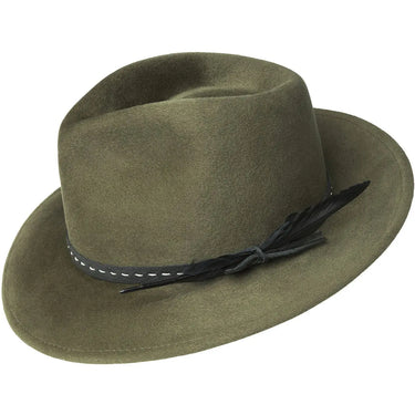 Bailey Colby Elite Velour Finish Wool Fedora in Soft Khaki