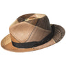 Bailey Giger Genuine Panama Straw Fedora in Brown Plaid #color_ Brown Plaid