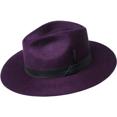 Bailey Godwin Elite Finish Wool Wide Brim Fedora in Eggplant