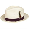 Bailey Guthrie Shantung Straw Fedora in Natural / Deep Red #color_ Natural / Deep Red