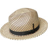 Bailey Hernen Genuine Panama Straw Fedora in Espresso Check