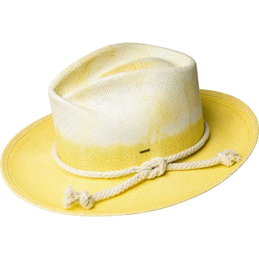 Bailey Hinx Wide Brim Genuine Panama Fedora in Butter