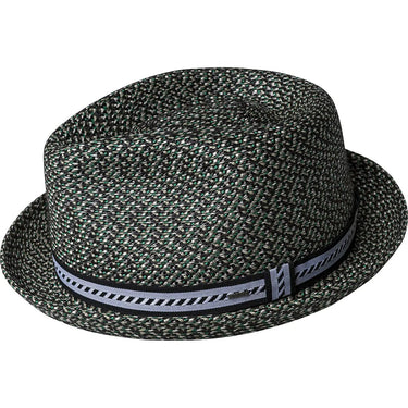 Bailey Mannes Mixed Braid Pinch Front Trilby in Black Multi