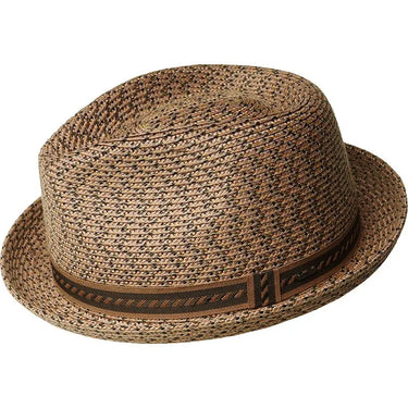 Bailey Mannes Mixed Braid Pinch Front Trilby in Oak
