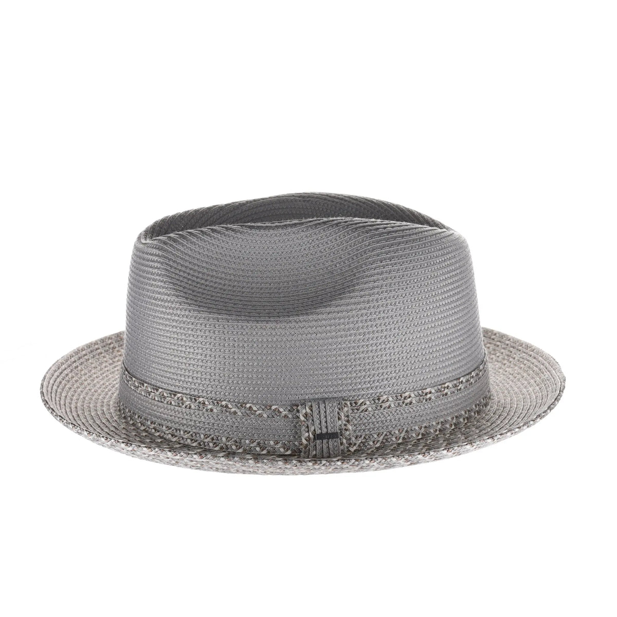 IVORY GRAY FASHION BRIM HAT WITH BRADED TIE Carolina White Braided Stingy Brim Fedora Hat Montique  main image 3