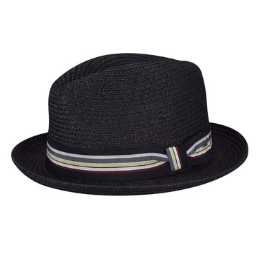 Bailey Salem Pinch Front Toyo Straw Fedora in Black