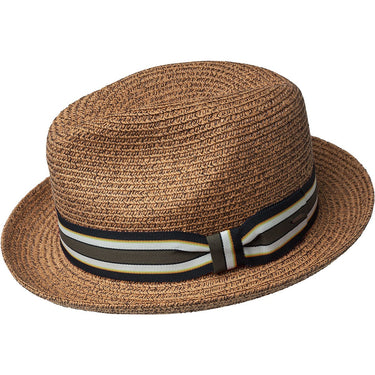 Bailey Salem Pinch Front Toyo Straw Fedora in Rust