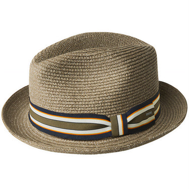 Bailey Salem Pinch Front Toyo Straw Fedora in Driftwood #color_ Driftwood