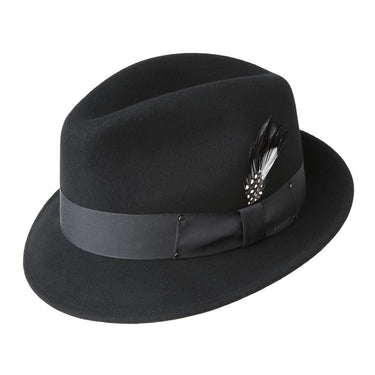 Bailey Tino Center Dent Wool Felt Fedora in Black
