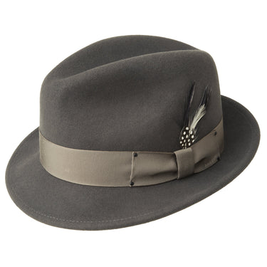 Bailey Tino Center Dent Wool Felt Fedora in Basalt
