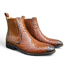 Basket Weave Leather Chelsea Boot in Whisky #color_ Whisky