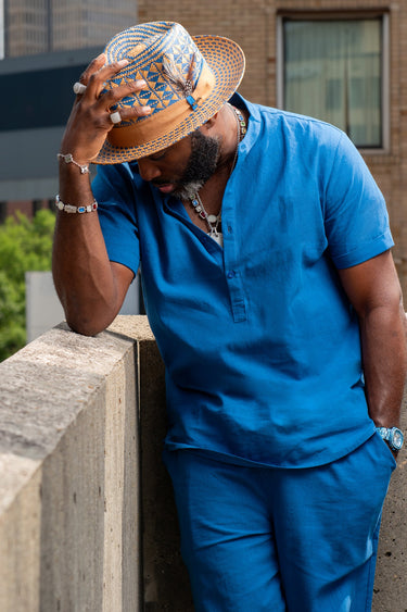 Bruno Capelo Belize Two-Tone Straw Snap Brim Fedora