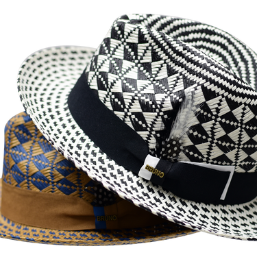 Bruno Capelo Belize Two-Tone Straw Snap Brim Fedora
