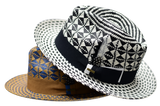 Bruno Capelo Belize Two-Tone Straw Snap Brim Fedora