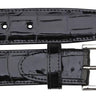Belvedere Alligator Belt in Black in Black 44 #color_ Black 44