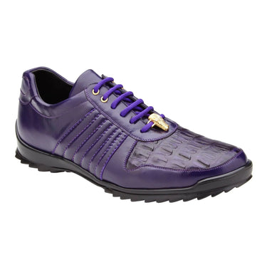 Belvedere Astor in Purple Genuine Caiman Crocodile & Soft Calf Sneakers in #color_