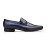 Belvedere Bruno in Navy Genuine Ostrich Leg and Italian Calf Loafers in Navy #color_ Navy