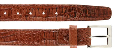 Belvedere Caiman Crocodile Belt in Antique Sport in Ant. Sport 44