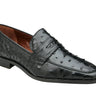 Belvedere Espada in Black Ostrich Quill Penny Loafers in Black #color_ Black