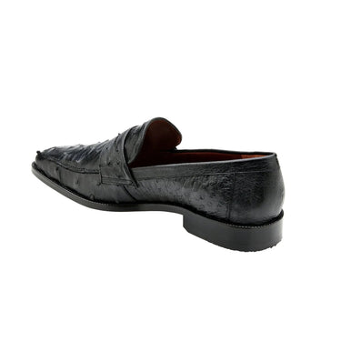 Belvedere Espada in Black Ostrich Quill Penny Loafers in #color_