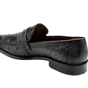 Belvedere Espada in Black Ostrich Quill Penny Loafers in #color_