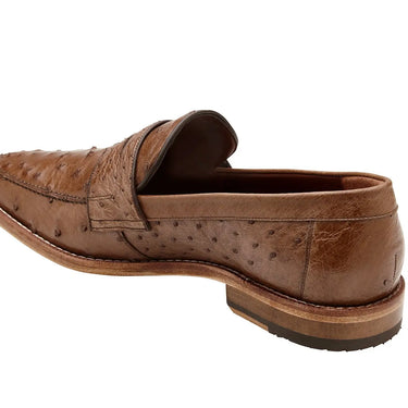 Belvedere Espada in Tabac Ostrich Quill Penny Loafers in #color_