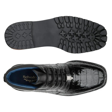 Belvedere Gallardo in Black Genuine Caiman Crocodile Boots
