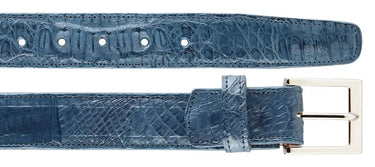 Belvedere Genuine Caiman Crocodile Belt in Antique Blue Jean in Ant. Blue Jean 44