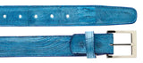 Belvedere Genuine Ostrich Leg Belt in Ocean Blue