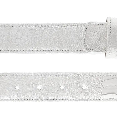 Belvedere Genuine Ostrich Leg Belt in White in White 44
