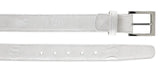 Belvedere Genuine Ostrich Leg Belt in White