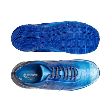 Belvedere George in Multi Cobalt Genuine Ostrich Hand-painted Sneakers in #color_