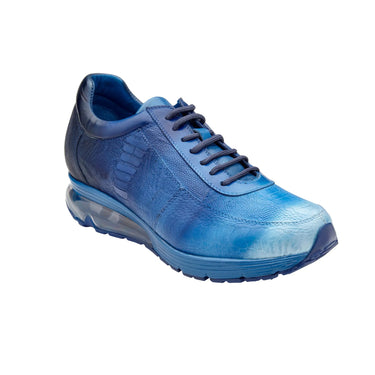 Belvedere George in Multi Cobalt Genuine Ostrich Hand-painted Sneakers in #color_