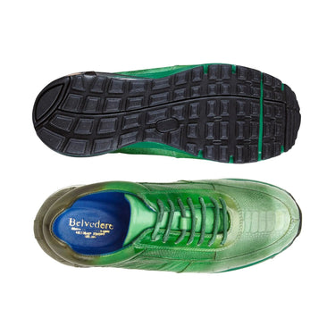 Belvedere George in Multi Pine Genuine Ostrich Hand-painted Sneakers in #color_