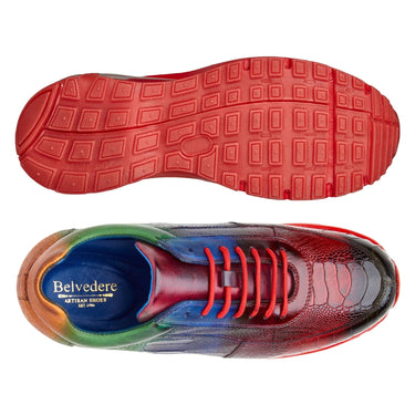 Belvedere George in Multicolor Genuine Ostrich Hand-painted Sneakers in
