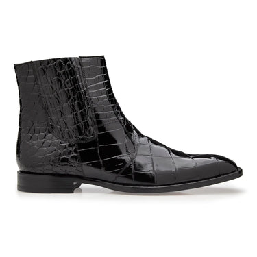 Belvedere Ivan in Black Alligator Boots in Black