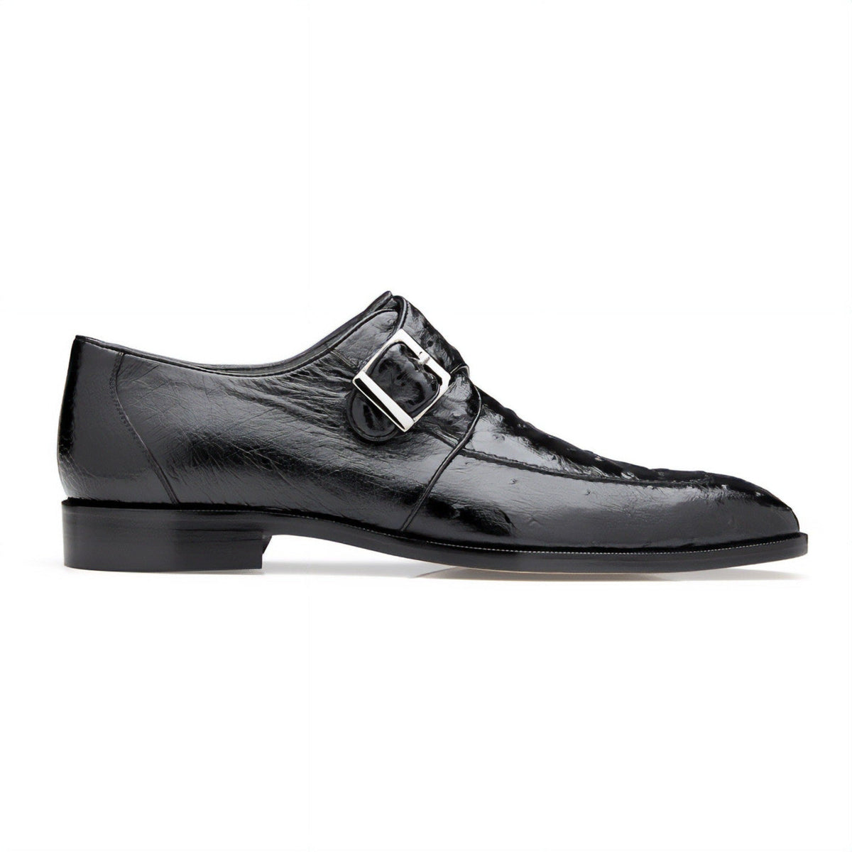 Fratello Ostrich skin black dress shoes men’s size 12M Monk strap Black  main image 4