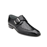 BELVEDERE Genuine Ostrich Shoes 9.5 Black Men’s Double Monk Strap EUC Belvedere Marte Genuine Ostrich Leg Single Buckle Monk Strap  main image 2
