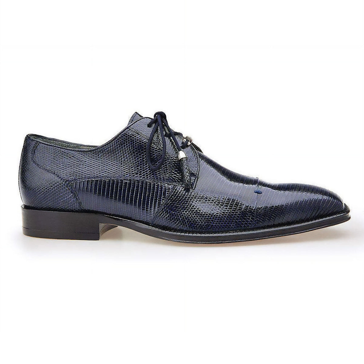 Belvedere Karmelo in Navy Genuine Lizard Oxfords | DapperFam  display picture 1