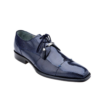 Belvedere Karmelo in Navy Genuine Lizard Oxfords | DapperFam  display picture 1
