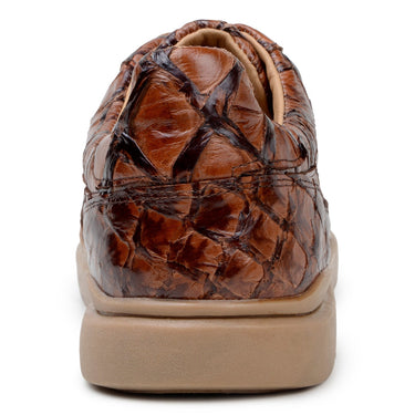 Belvedere Kingstone in Antique Almond Exotic Pirarucu Lace-Up Casual Sneaker