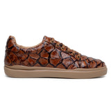 Belvedere Kingstone in Antique Almond Exotic Pirarucu Lace-Up Casual Sneaker