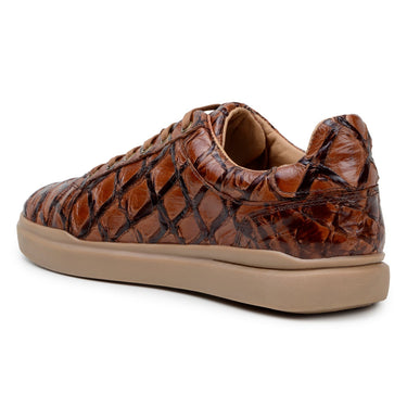 Belvedere Kingstone in Antique Almond Exotic Pirarucu Lace-Up Casual Sneaker