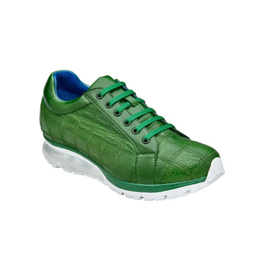 Belvedere Magnus in Emerald Ostrich Patchwork Sneakers in #color_
