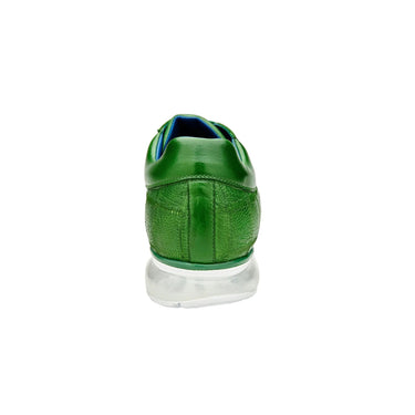 Belvedere Magnus in Emerald Ostrich Patchwork Sneakers in #color_